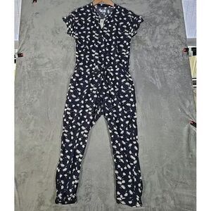 Old Navy‎ Jumpsuit Womens Small Petite Blue Dandelion Patterned Casual